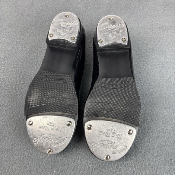 Capezio Tap Shoes Kids/Youth Sz 1 Black Patent Leather Mary Jane Dance Tele Tone - Picture 7 of 10